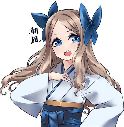 Safebooru 1girl Asakaze Kancolle Bangs Blue Bow Blue Eyes Blue