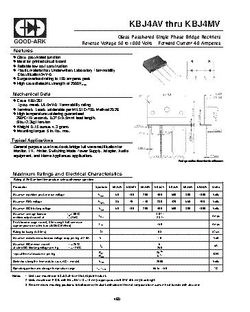 Kbj Dv Datasheet Bridge Rectifier Package Kbj S Vrrm V