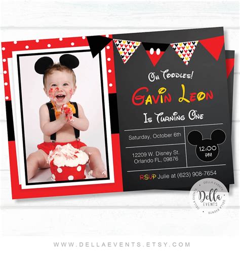 Mickey Mouse Invitation, Mickey Mouse Invite, Mickey Invitation, Mickey ...