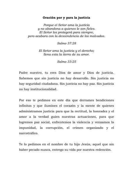 Oracion Por Y Para La Justicia Saily UDocz