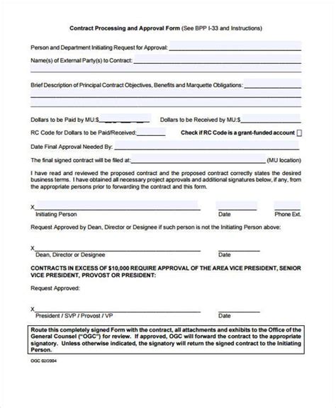 Free 52 Sample Contract Forms In Pdf Ms Word Excel