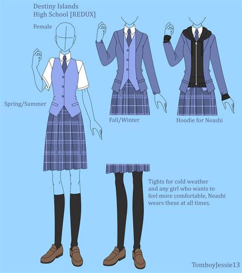 Destiny High School Uniforms Redux Female By Tomboyjessie13 On Deviantart