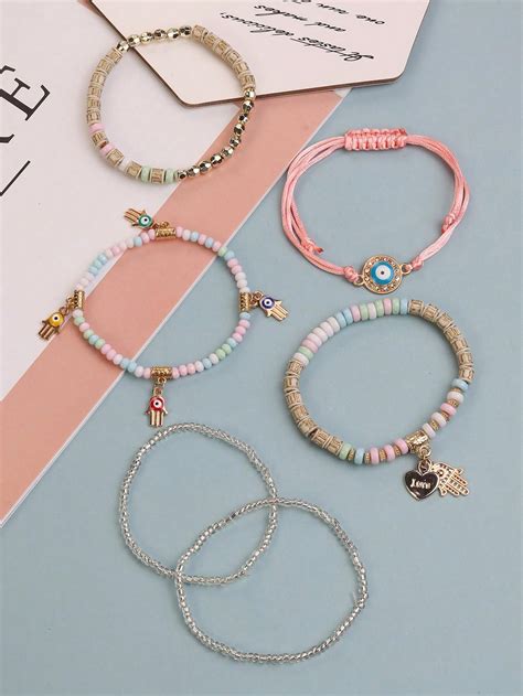 Unids Set Pulsera El Stica De M Ltiples Capas Estilo Bohemio Con