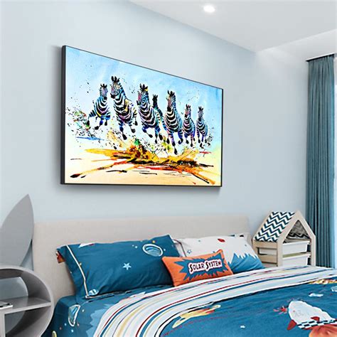 White Running Horse Horse Oil Painting On Canvas HD Print For Living ...