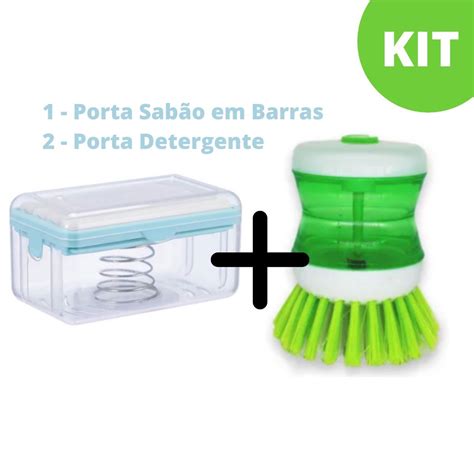 Conjunto Porta Sabao Em Barra Para Esfregar Roupa Drenagem Espuma E