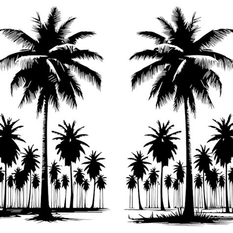 Un Dibujo De Palmeras Con Las Palabras Palmeras En Blanco Y Negro