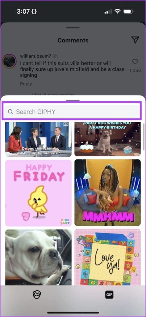 how to put gif in instagram comment