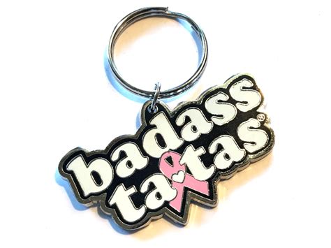 Breast Cancer Awareness Key Chain Badass Tatas Funny Enamel Pink Ribbon Ebay