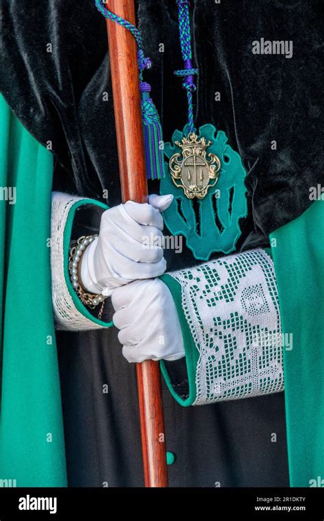 Detail Of The Costume Of A Member Of The Cofrad A Penitencial De La