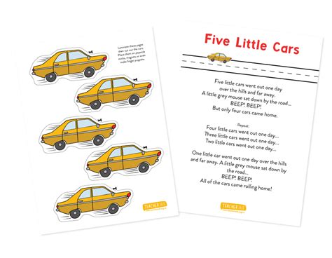 5 Little Cars - Song With Props - Download – TeacherTalk