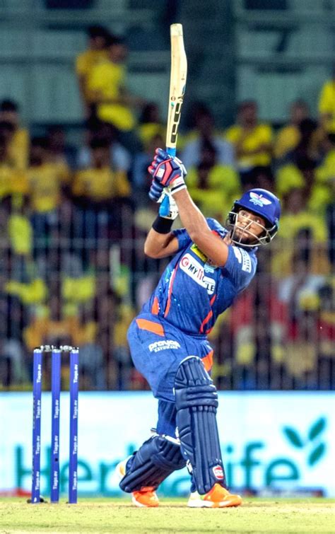 Chennai LSG S Batter Nicholas Pooran Plays A Shot During The IPL 2023