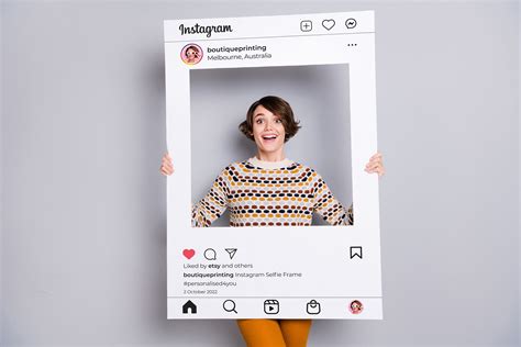 Custom Printed Instagram Selfie Frame Social Media Frame Photobooth