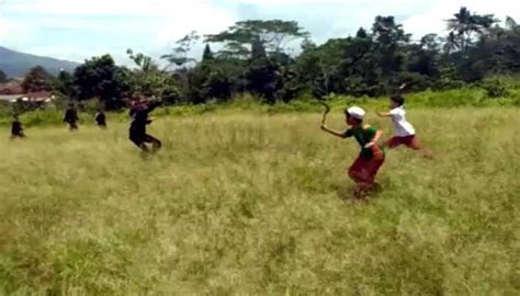 Viral Video Bocah SD Di Sukabumi Tawuran Di Sawah Bawa Celurit Dan Gir