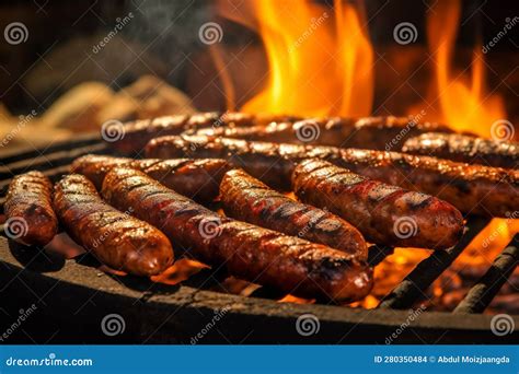 Authentic South African Bbq Fire Grilled Borewors Sausage Braai