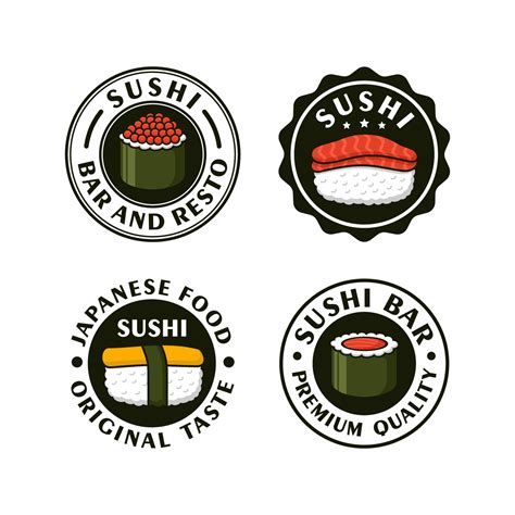sushi bar  resto japanese food design logo collection