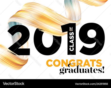 Congratulations Graduates Class Of 2019 Royalty Free Vector