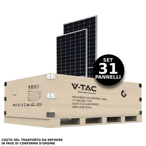 Vtac Pallet Da Pannelli Solari Fotovoltaici Monocristallini W