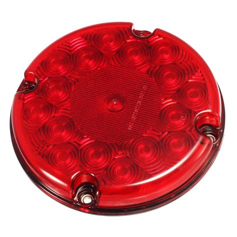 Partsam 2pcs 7 Inch Round Led Trailer Tail Lights Red 17 Led W Inner