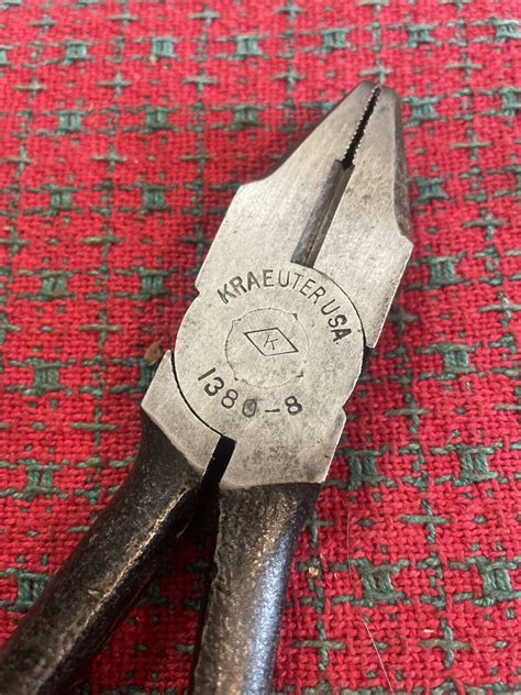 Vintage Kraeuter 8 Lineman Pliers Diamond K Newark Nj Usa Excellent