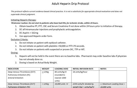 Heparin Drip Protocol (http://www.vchca.org/docs/hospitals/heparin-protocol-vault-%281%29.pdf ...