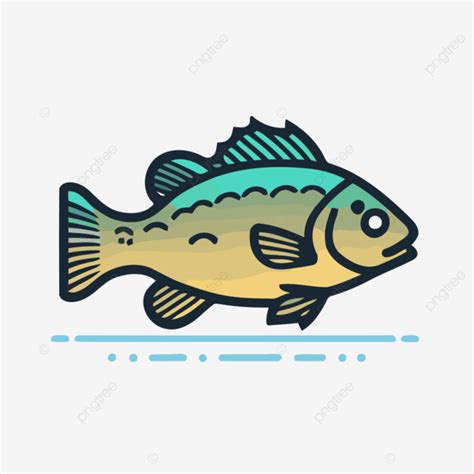 Bass Fish Icon On A White Background Vector A Lineal Icon Depicting