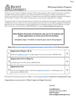 Fillable Online Regent Application Pages Registration Form