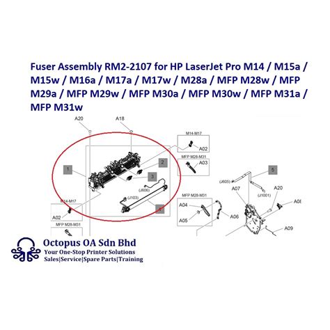 Fuser Assembly Rm2 2107 For Hp Laserjet Pro M14 M15a M15w M16a M17a M17w M28a Mfp