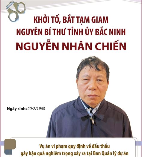 Bắt tạm giam ông Nguyễn Nhân Chiến cựu bí thư tỉnh Bắc Ninh vì nhận