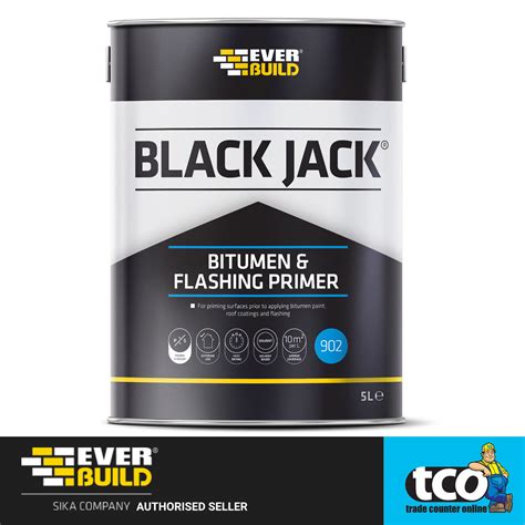 Everbuild Black Jack Roofing Bitumen 5 Litre Paint Adhesive Coating