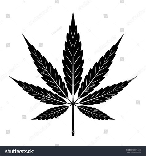 Black Cannabis Logo Hand Drawn Leaf Stock Vector (Royalty Free) 1683712279 | Shutterstock