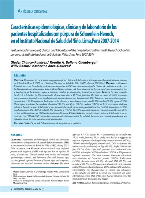 Pdf Caracter Sticas Epidemiol Gicas Cl Nicas Y De Laboratorio De Los