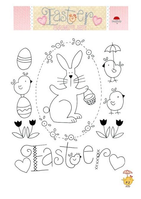 Pin By Sandy On Coloring Pages Easter Embroidery Patterns Easter