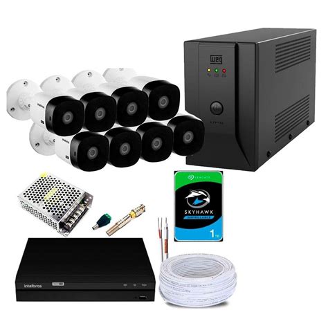 Nobreak Para Cameras De Segurança - Kit 8 Câmeras de Segurança Infra 720p Intelbras VHL 1120B + Nobreak WEG ...