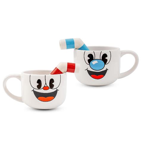 Cuphead And Mugman 24oz Ceramic Mug And Straw Set Of 2 Oriental Trading