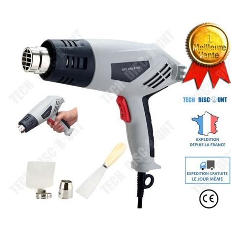 Bricolage Décapeur thermique 2000W Pistolet Air Chaud Coffret 8