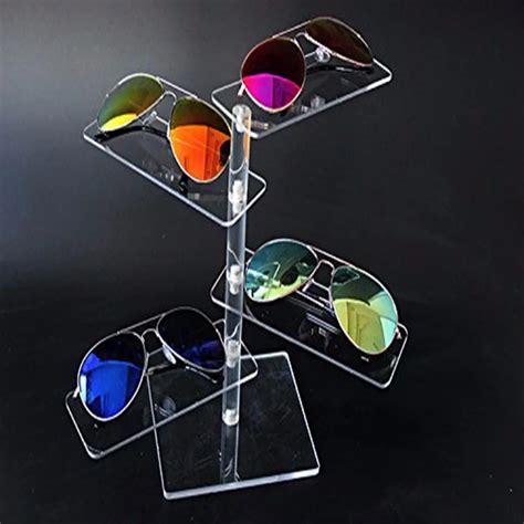 Clsaay Layer Acrylic Sunglasses Display Rack Shelf Eyeglasses Showing