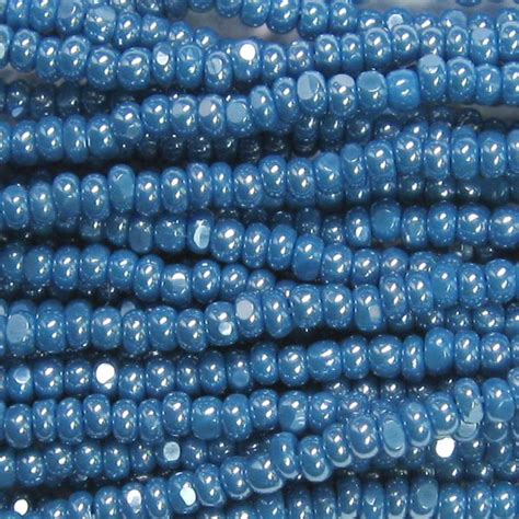 13 0 Czech Charlotte Cut Seed Bead Opaque Denim Blue Luster Garden