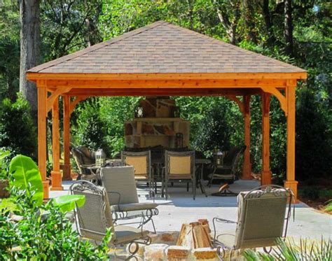 Red Cedar Gable Roof Open Rectangle Pavilions Pavilions By Shape