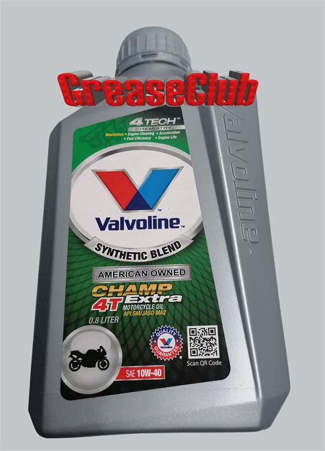 10W 40 VALVOLINE CHAMP 4T EXTRA 10W40 API SL 0 8 LITER CS Synthetic