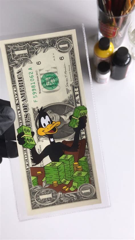 Dollar Art Money Daffy Duck 💵 Resim Çizimler Boya