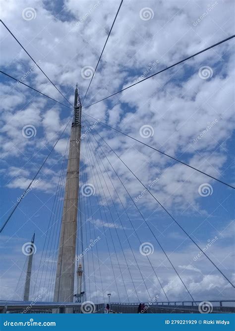 Gentala Arasy Pedestrian Bridge Tower In Jambi City Indonesia Stock