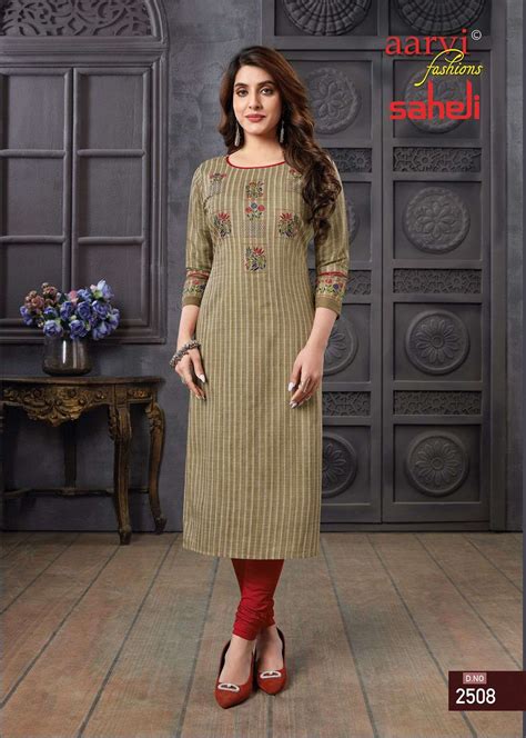 Aarvi Fashion Saheli Vol 15 Readymade Cotton Regular Wear Kurtis