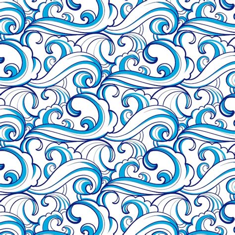 Free Vector Hand Drawn Japanese Wave Pattern