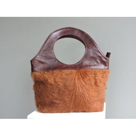 Sac Main En Cuir Et Vachette Madame Framboise