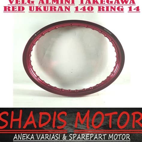 Jual Velg Almini Takegawa W Shape Ukuran Ring Warna Merah Velg