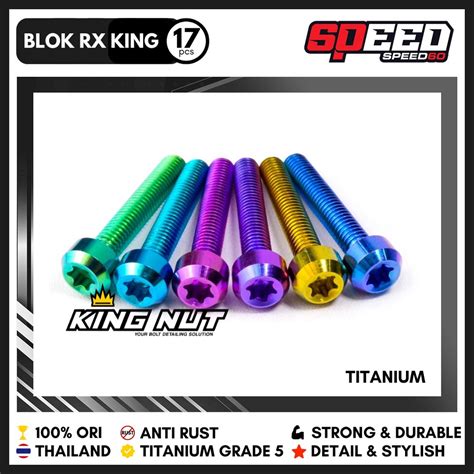 Jual Titanium Probolt Baut Blok Bak Mesin Yamaha RX King Grade 5 King