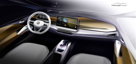 Volkswagen Id3 Interior Design Sketch Render Car Body Design