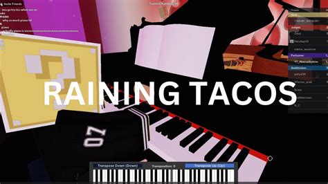 Parry Gripp Raining Tacos Roblox Piano Cover Sheets Youtube