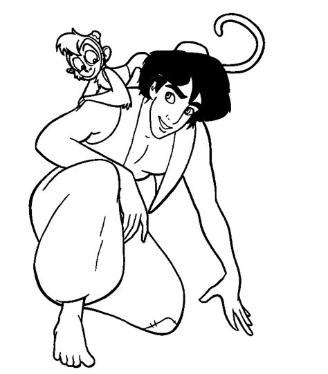 Aladdin Genie Coloring Page Clip Art Library