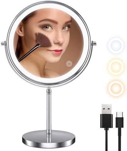 8 Inch Makeup Vanity Mirror With Lights Rechargeable Double Sided 1X